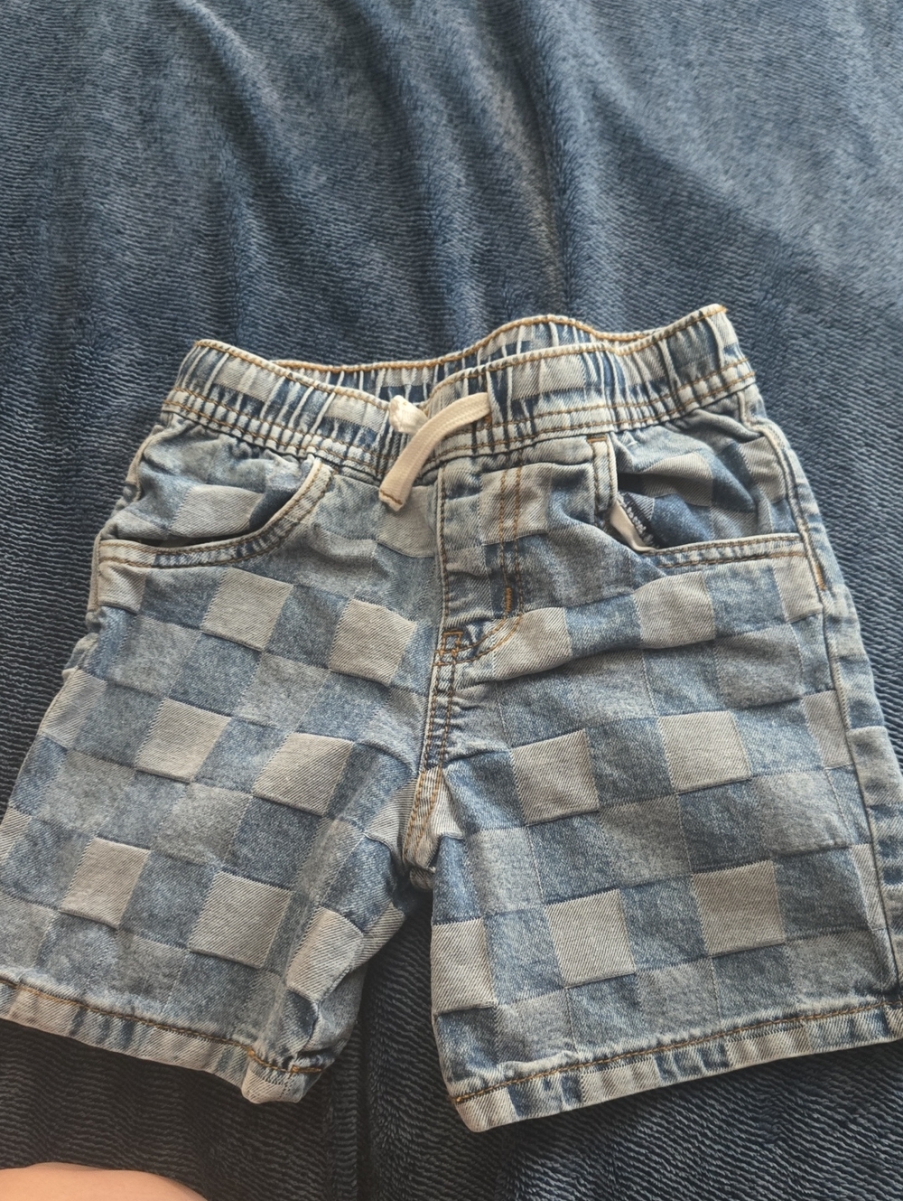 Toddler Checkered Demin Shorts